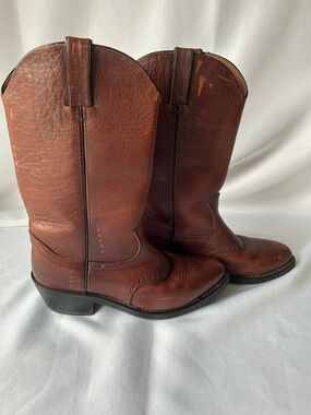 Men's Brown Leather Guide Gear Western Boots - Classic Cowboy Style